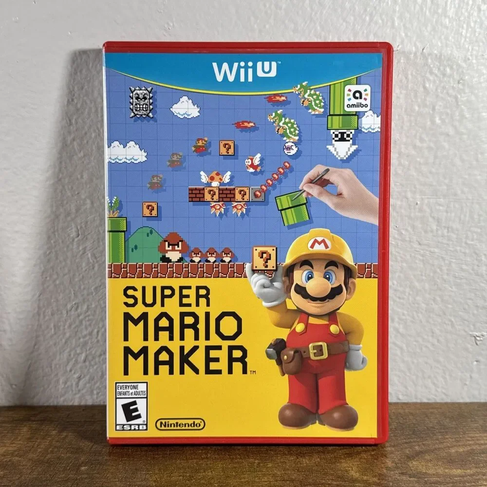 Super Mario Maker Wii U CIB Game Nintendo Wii U 2015 w/ Slipcover + Book